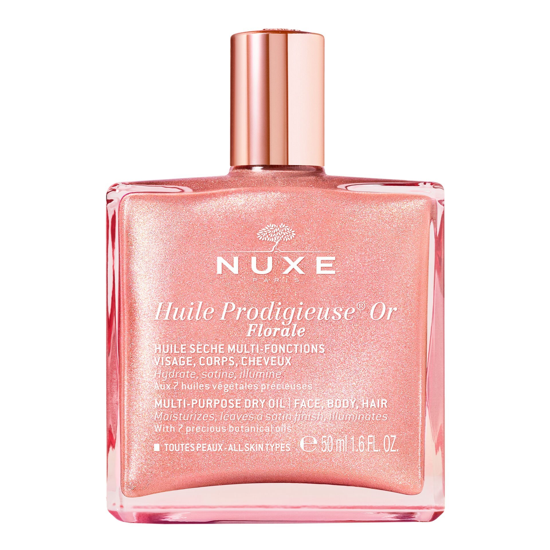 Nuxe Huile Prodigieuse Or Florale Pembe Parıltılı Çiçeksi Çok Amaçlı Kuru Yağ 50 ML