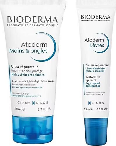 Bioderma Atoderm Hand Cream 50 ml + Atoderm Lip Balm 15 ml SET
